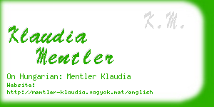 klaudia mentler business card